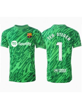 Barcelona Ter Stegen #1 Målvakt Replika Borta Kläder 2024-25 Kortärmad